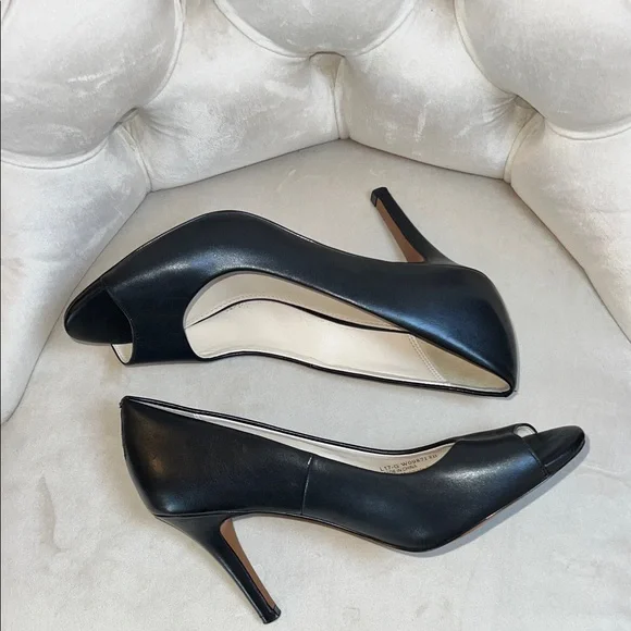 Cole Haan Black Peep-Toe Heels - Picture 7 of 10